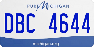 MI license plate DBC4644