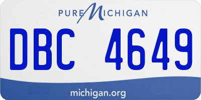 MI license plate DBC4649