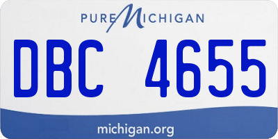 MI license plate DBC4655