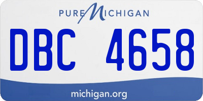 MI license plate DBC4658