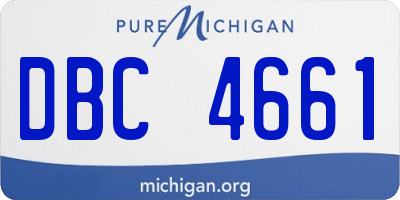 MI license plate DBC4661