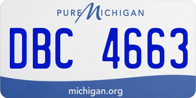 MI license plate DBC4663