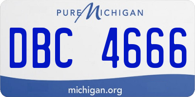 MI license plate DBC4666