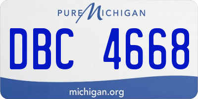 MI license plate DBC4668