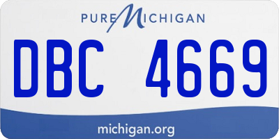 MI license plate DBC4669