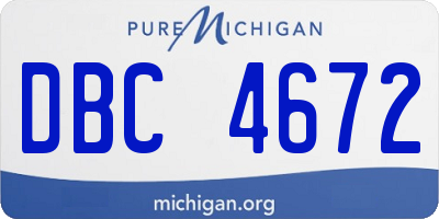 MI license plate DBC4672