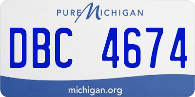 MI license plate DBC4674