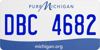 MI license plate DBC4682