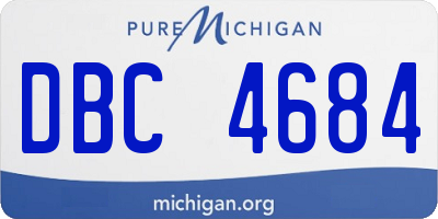 MI license plate DBC4684