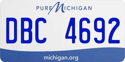 MI license plate DBC4692