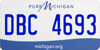 MI license plate DBC4693