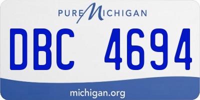 MI license plate DBC4694