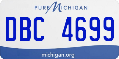 MI license plate DBC4699