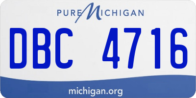 MI license plate DBC4716