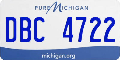 MI license plate DBC4722