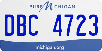 MI license plate DBC4723