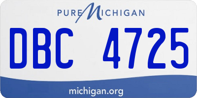 MI license plate DBC4725