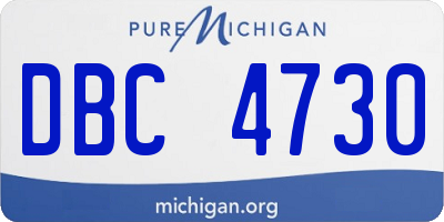 MI license plate DBC4730