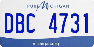 MI license plate DBC4731