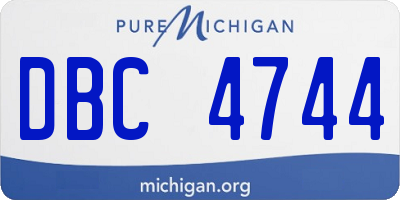 MI license plate DBC4744