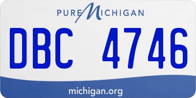 MI license plate DBC4746