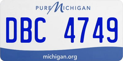 MI license plate DBC4749