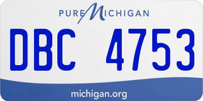 MI license plate DBC4753