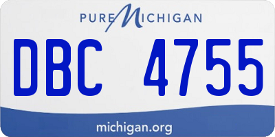 MI license plate DBC4755