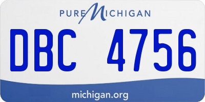 MI license plate DBC4756