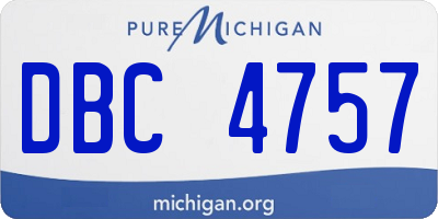MI license plate DBC4757