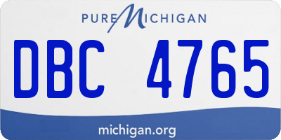 MI license plate DBC4765