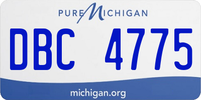 MI license plate DBC4775