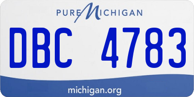 MI license plate DBC4783