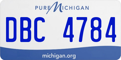 MI license plate DBC4784