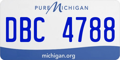 MI license plate DBC4788
