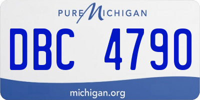 MI license plate DBC4790