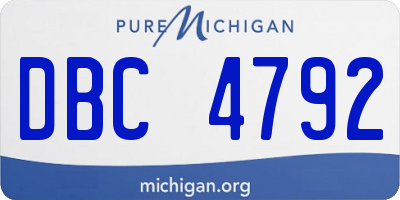 MI license plate DBC4792