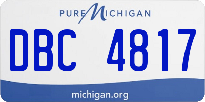 MI license plate DBC4817
