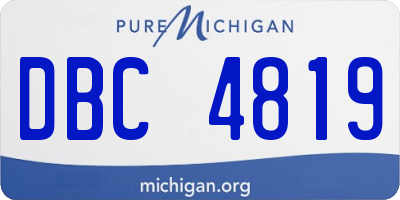 MI license plate DBC4819