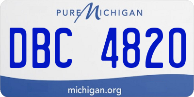 MI license plate DBC4820