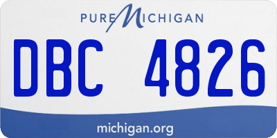 MI license plate DBC4826