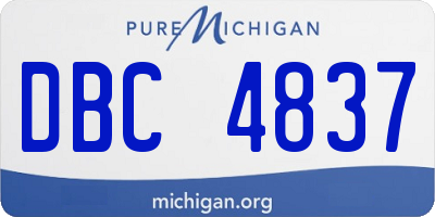 MI license plate DBC4837