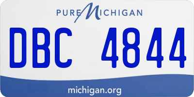 MI license plate DBC4844