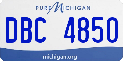 MI license plate DBC4850
