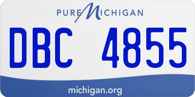 MI license plate DBC4855