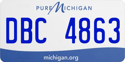 MI license plate DBC4863