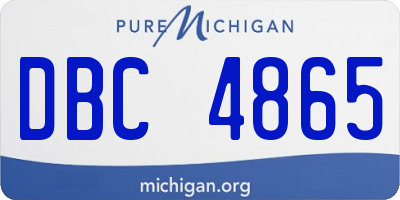 MI license plate DBC4865