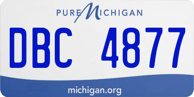 MI license plate DBC4877