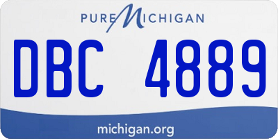 MI license plate DBC4889