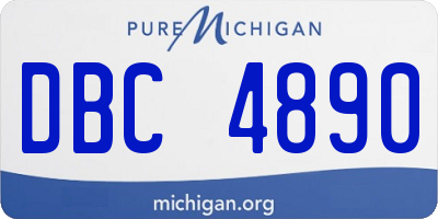MI license plate DBC4890